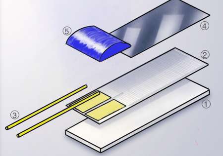 Layered 3D model of a Pt-RTD sensor